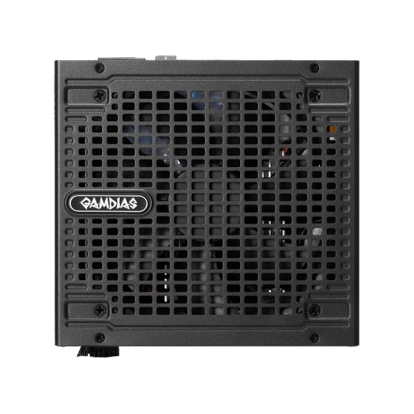 مزود طاقة GAMDIAS HELIOS M2 850B, قدرة 850 واط, شهادة كفاءة 80 Plus Silver, دعم معيار ATX 3.1, تصميم كابلات غير قابلة للفصل Non-Modular - أسود